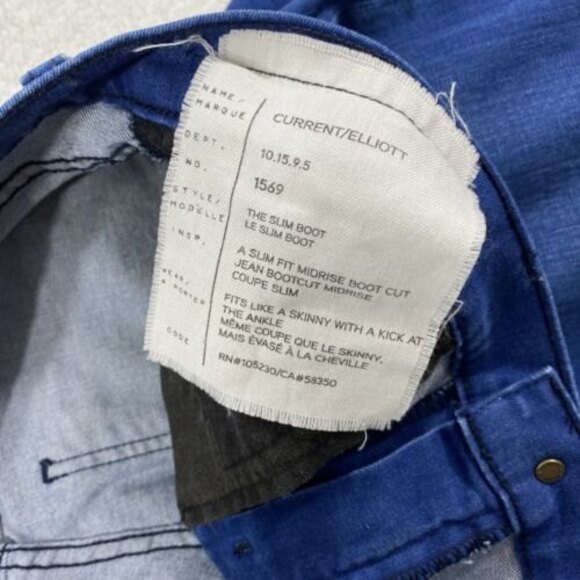 Current Elliott Jeans Size 32 (fit 34x33) Blue The‎ Slim Boot 1569 in National - Picture 7 of 11